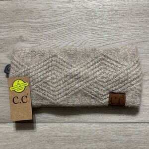 NWT- C.C Taupe Chevron Knit Headband